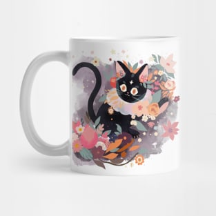 A black cat in Spring Mug